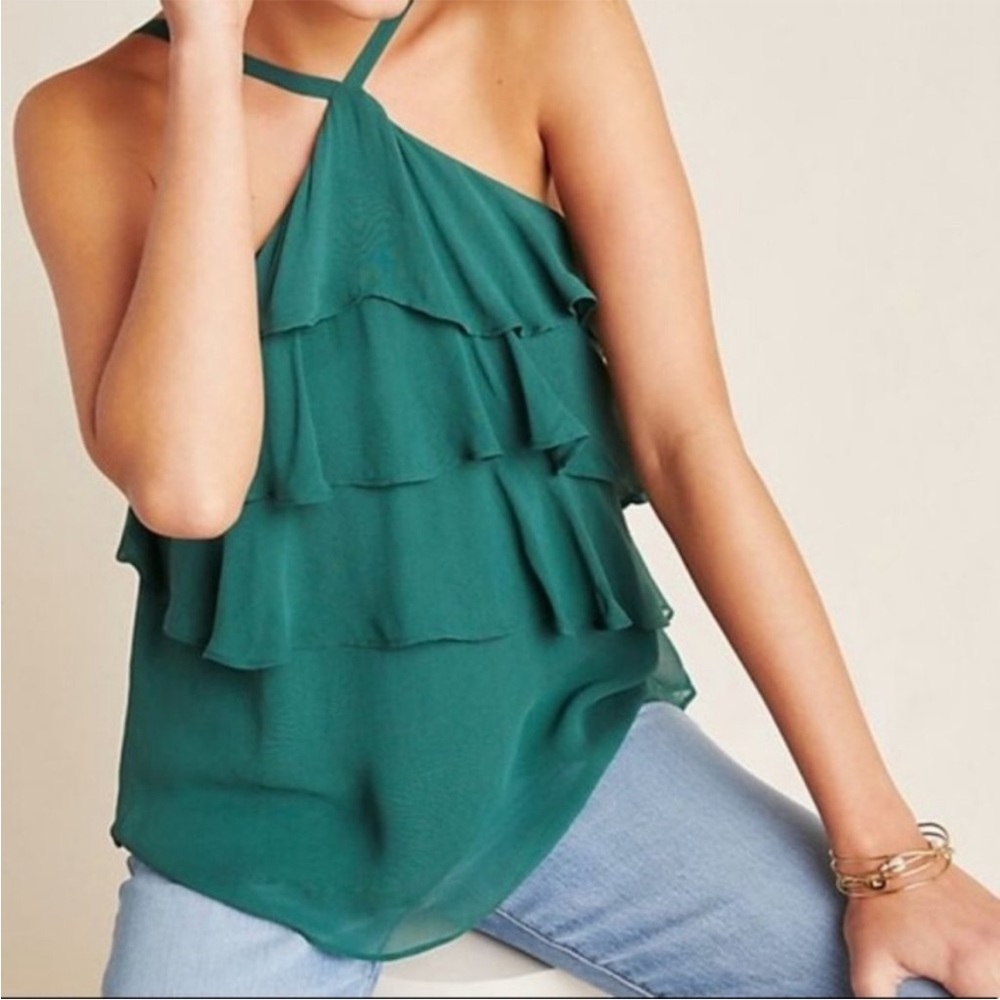 Anthropologie green top, size 6, NWT